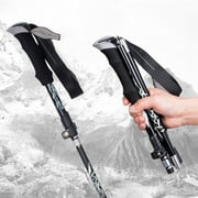 Opolski Auminum Alloy Telescopic Ultralight Trekking Pole Anti Shock Hike Folding Stick